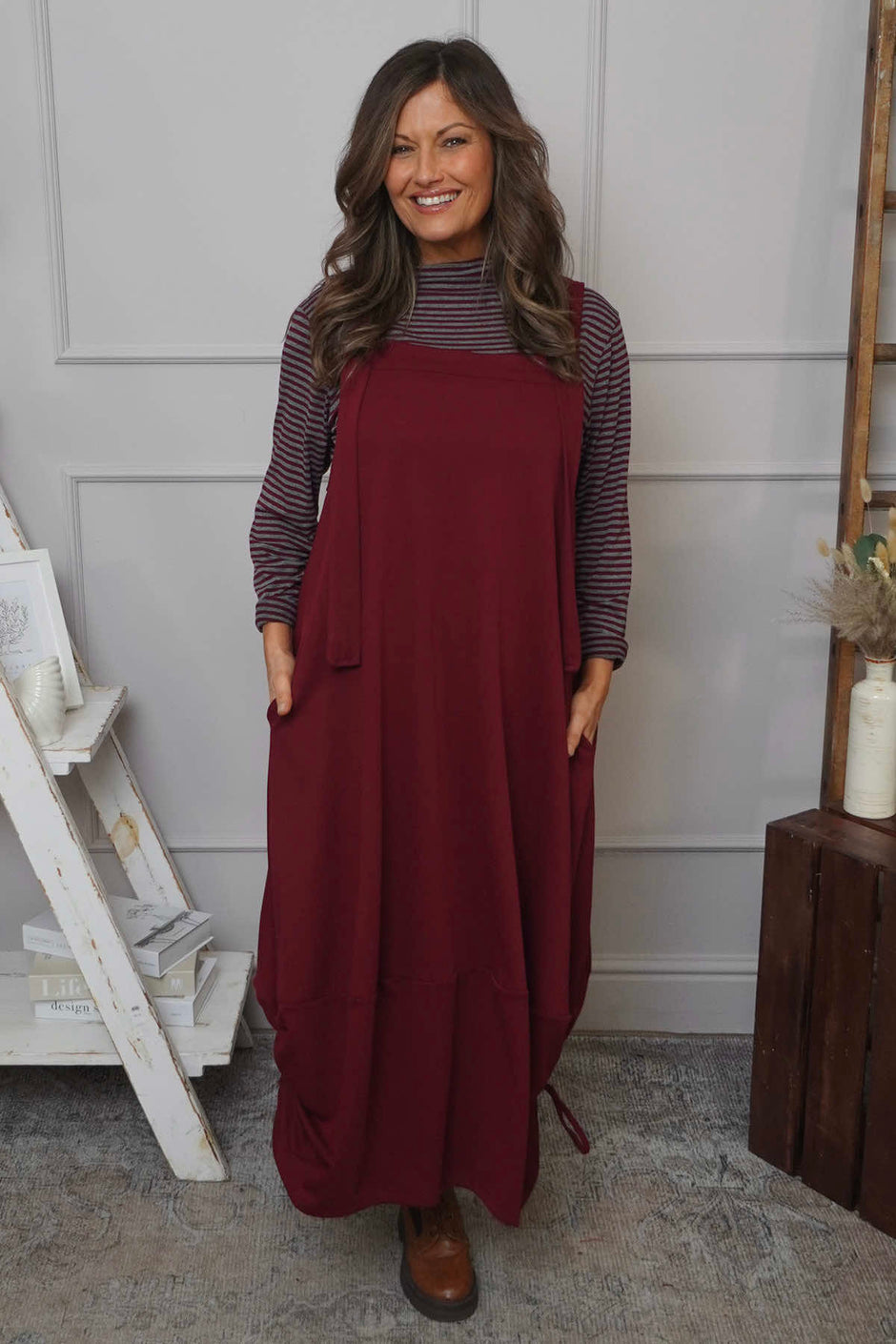 Monabella Cotton Pinafore Wine