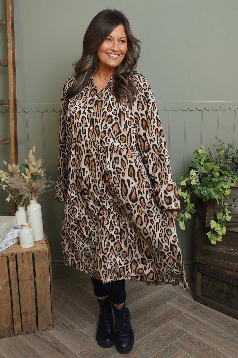 Jackie Leopard Print Dress