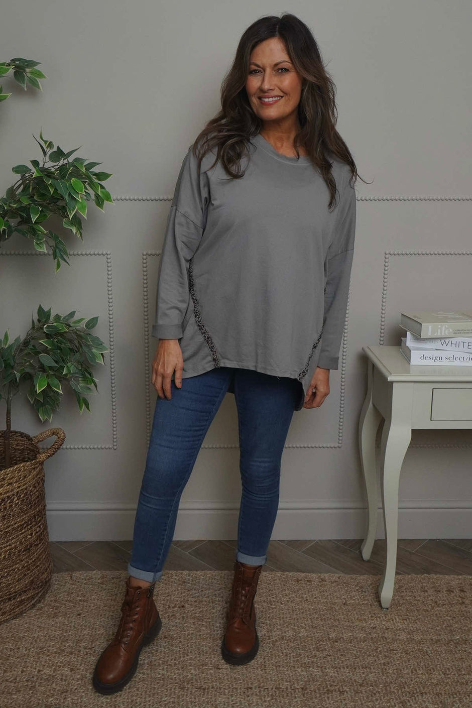 Edwina Cotton Top Mocha