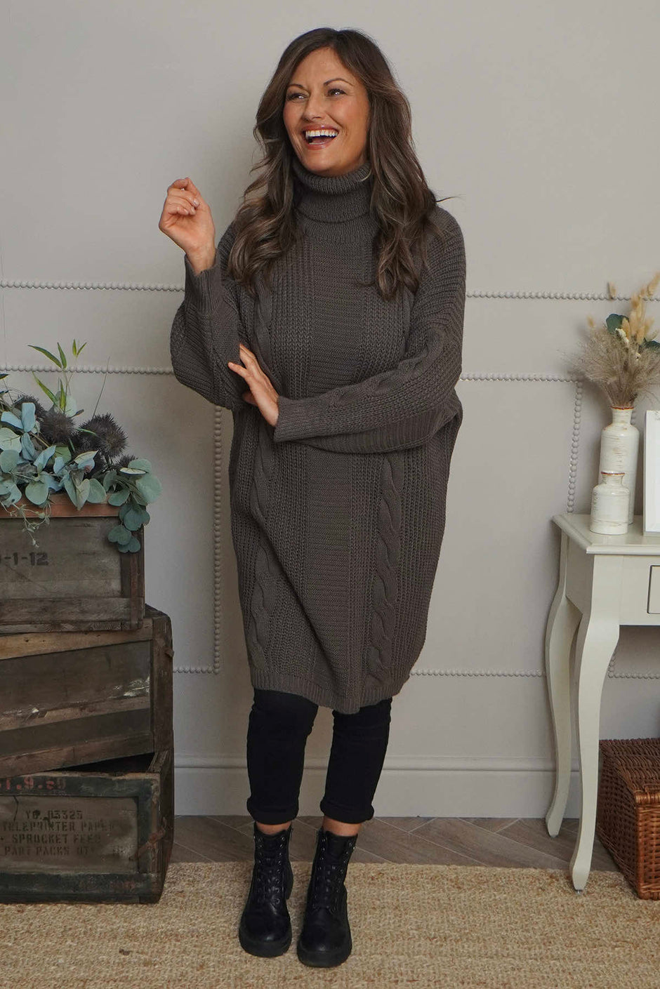 Ellis Polo Knitted Jumper Dark Mocha