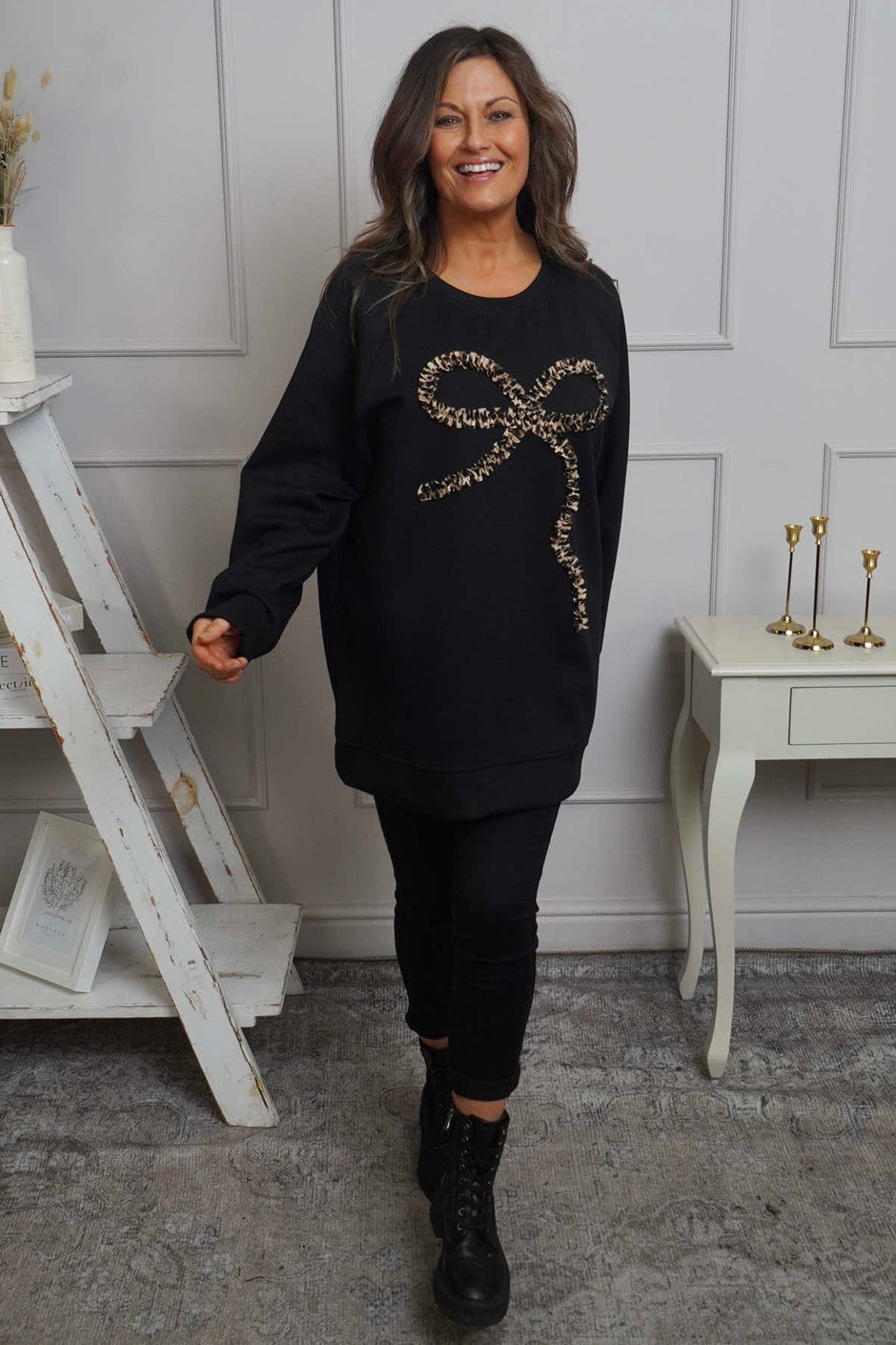 Alice Bow Sweatshirt Black