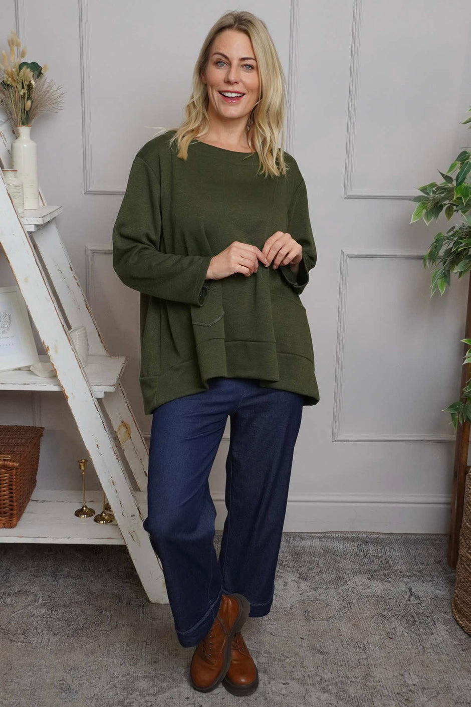 Codie Wool Top Khaki