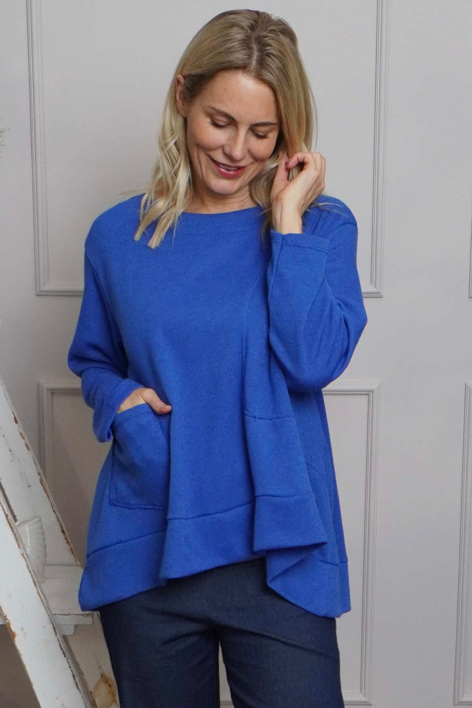 Codie Wool Top Cobalt
