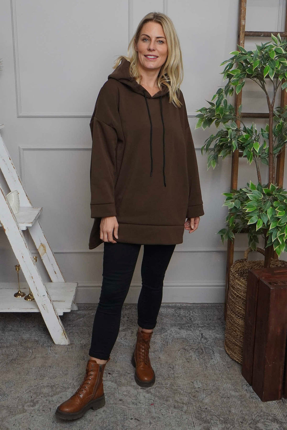 Jaylen Hooded Cotton Top Cocoa