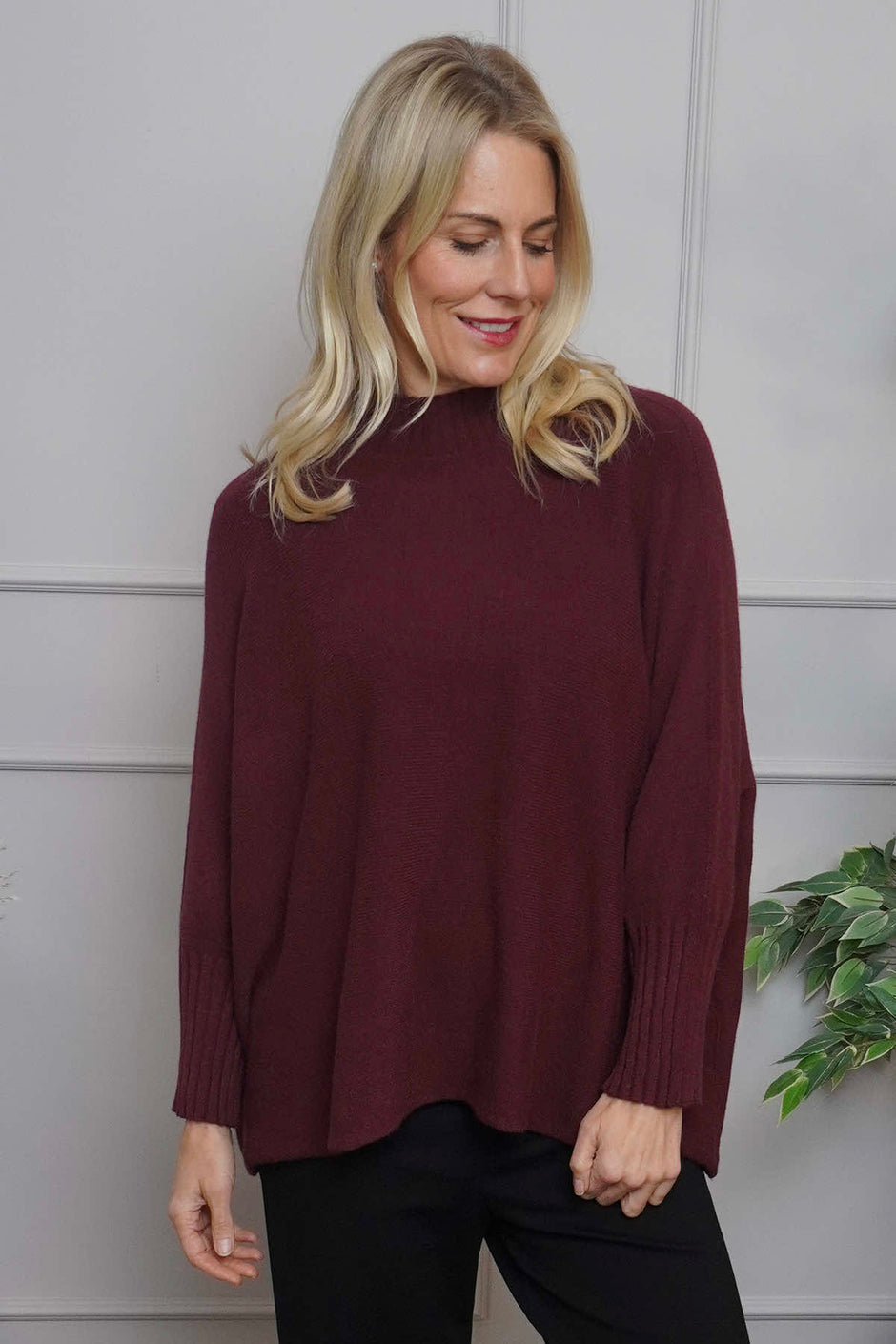 Adamina Knitted Jumper Wine