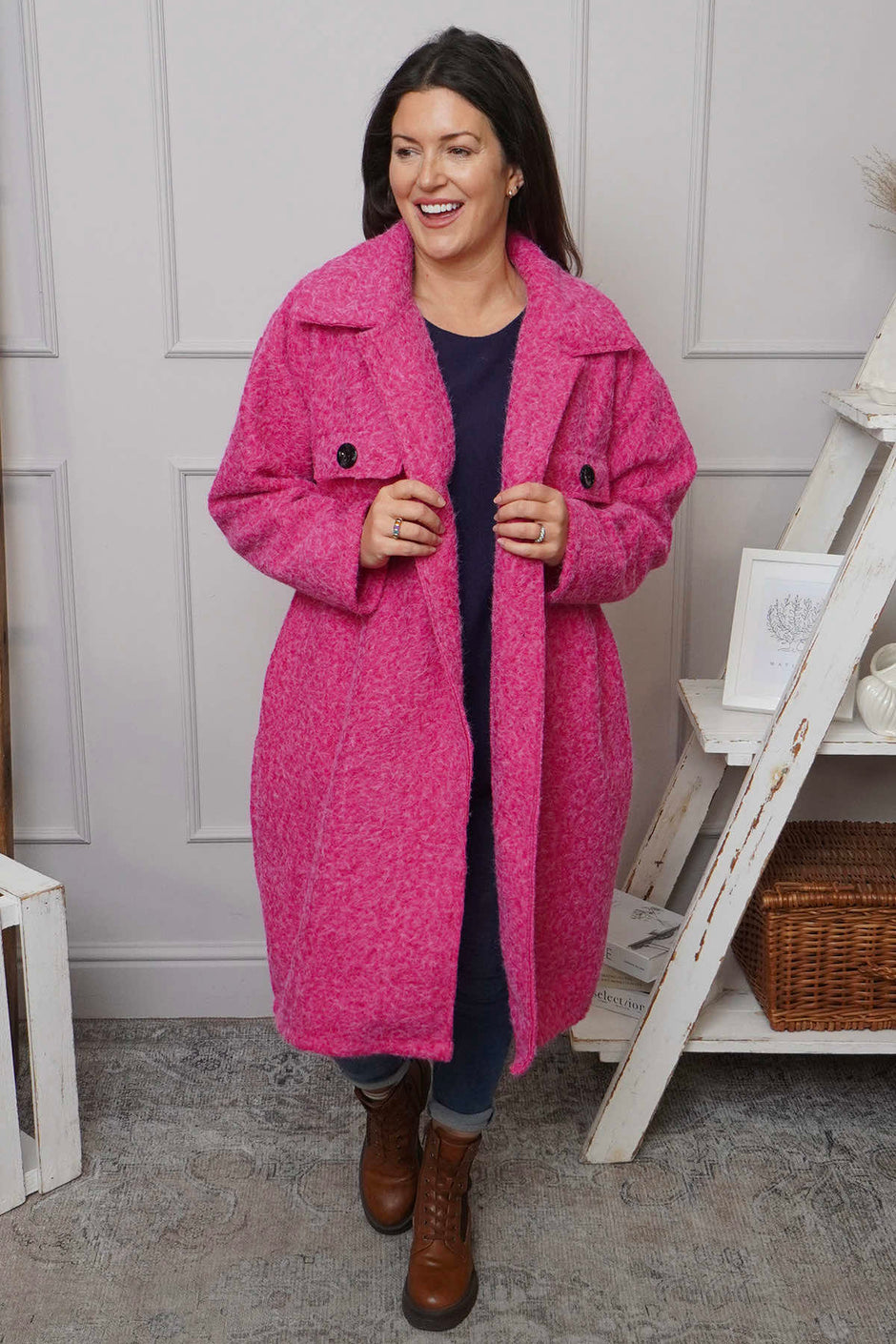 Chrysanta Coat Fuchsia