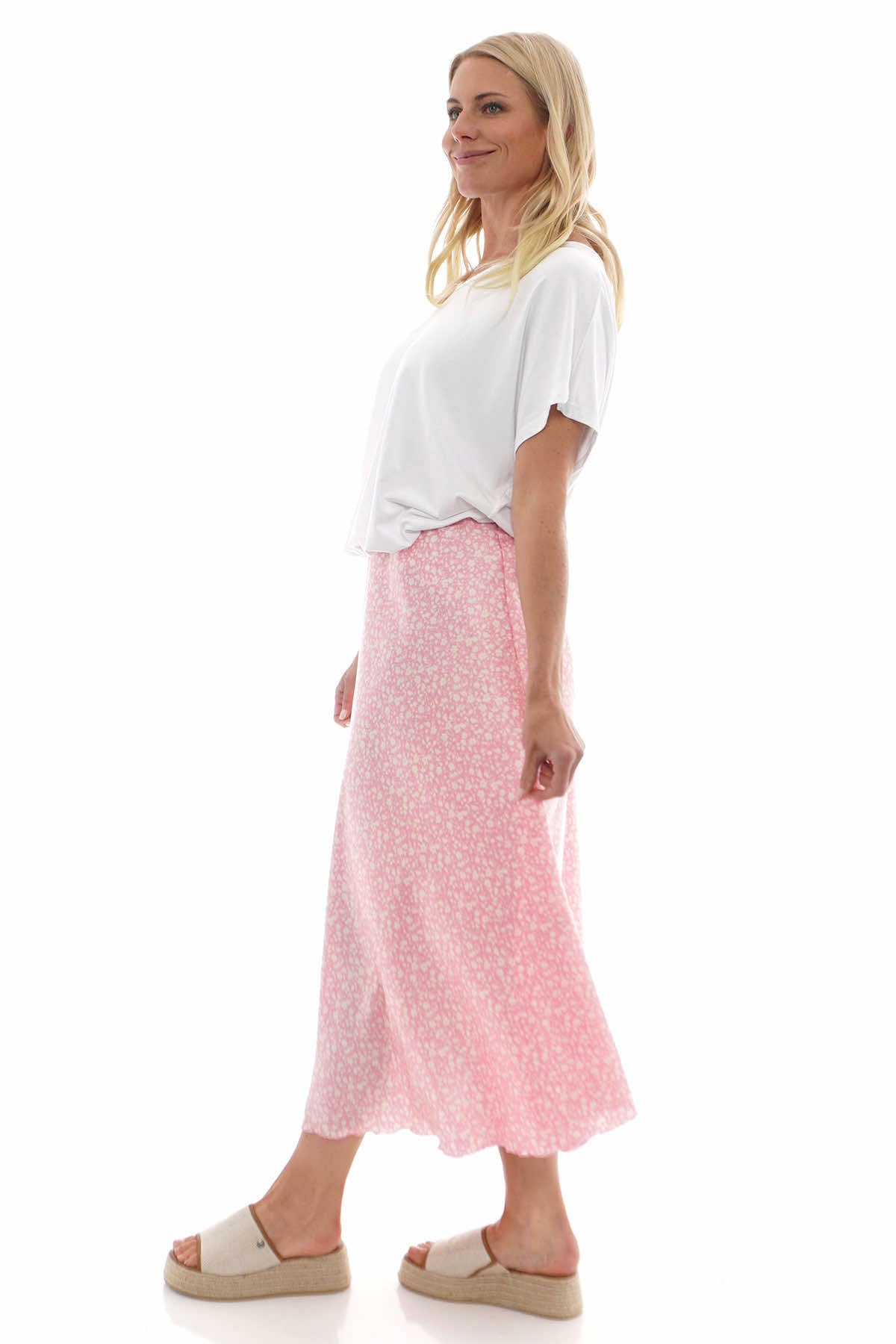 Ottilie Floral Print Skirt Pink