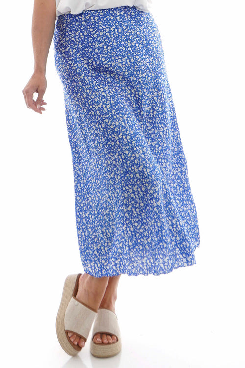 Ottilie Floral Print Skirt Cobalt - Image 2