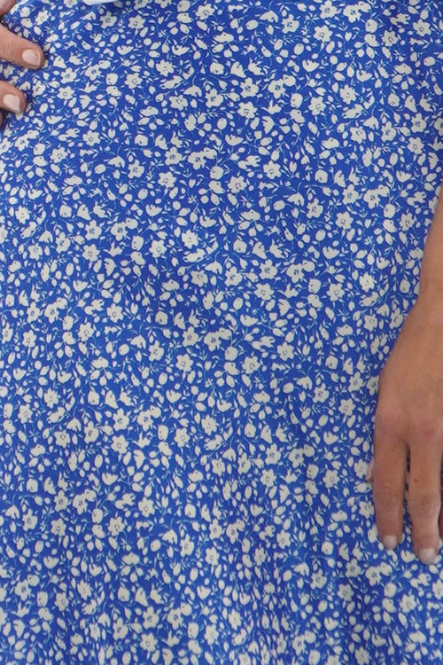 Ottilie Floral Print Skirt Cobalt - Image 3