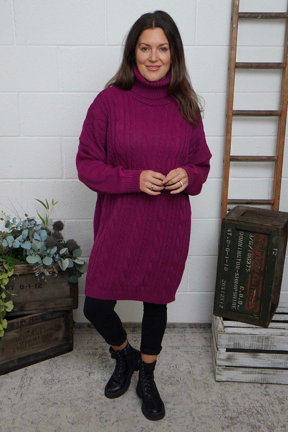 Moira Polo Knitted Jumper Berry