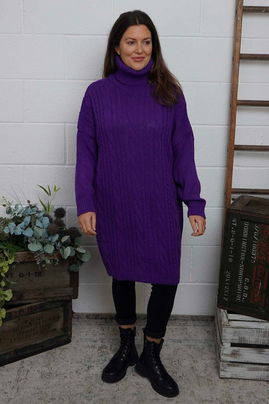 Moira Polo Knitted Jumper Purple