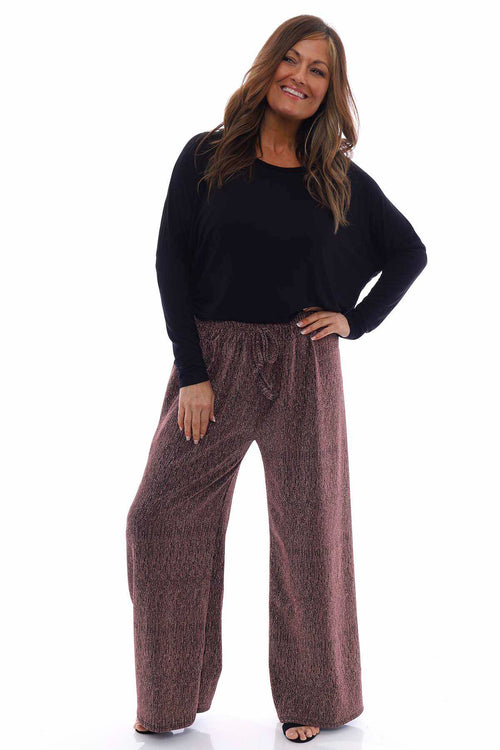 Cassie Sparkle Trousers Rose Gold