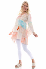 Ffion Pattern Tunic Coral Coral - Ffion Pattern Tunic Coral
