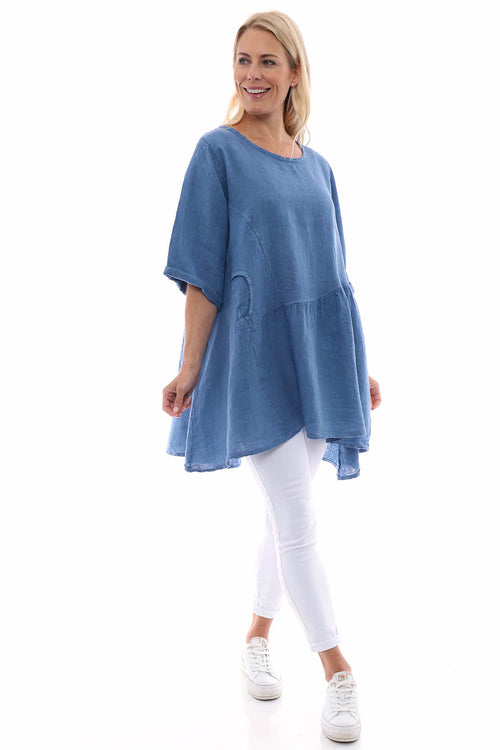 Lanton Linen Dress Denim Blue - Image 2