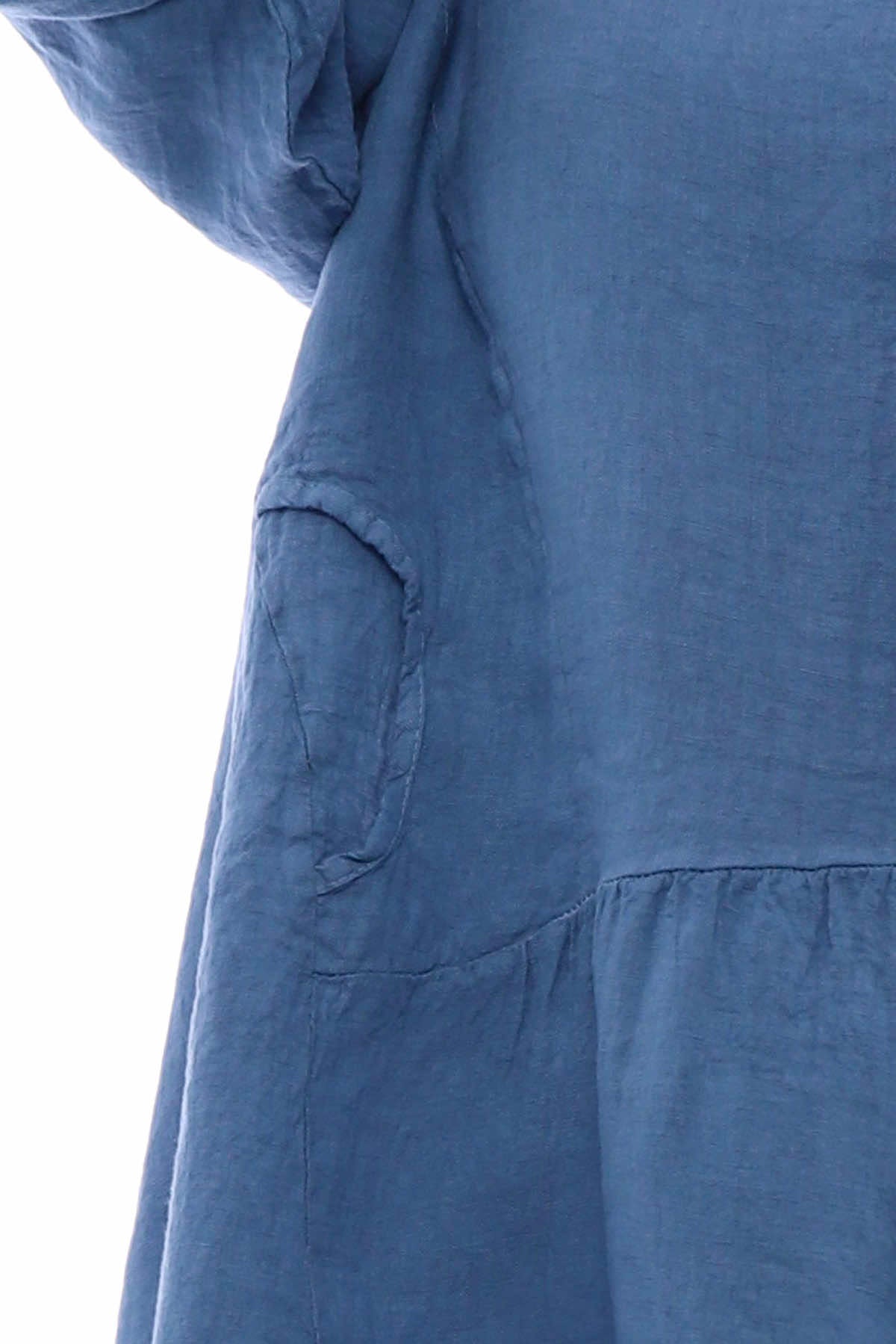 Lanton Linen Dress Denim Blue