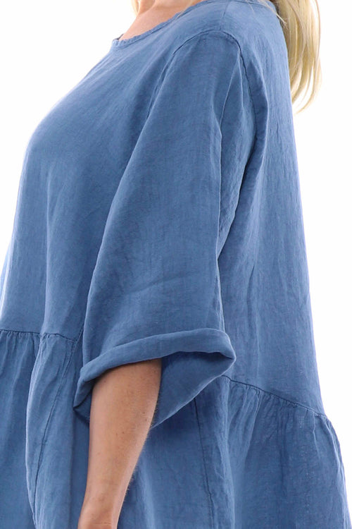 Lanton Linen Dress Denim Blue - Image 5