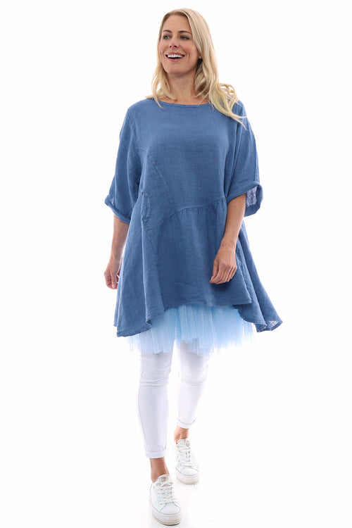 Lanton Linen Dress Denim Blue - Image 7