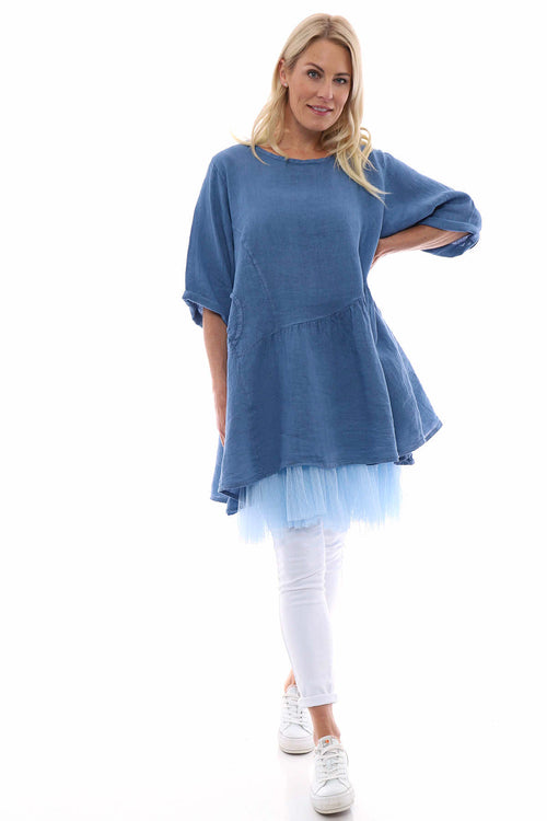 Lanton Linen Dress Denim Blue - Image 1