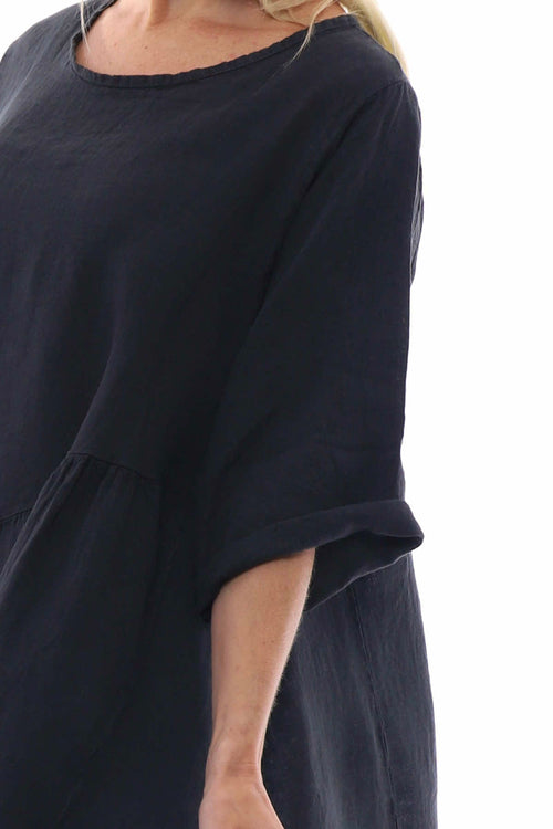 Lanton Linen Dress Charcoal - Image 7