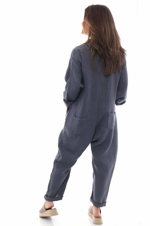Paulton Linen Boilersuit Mid Grey - Image 6