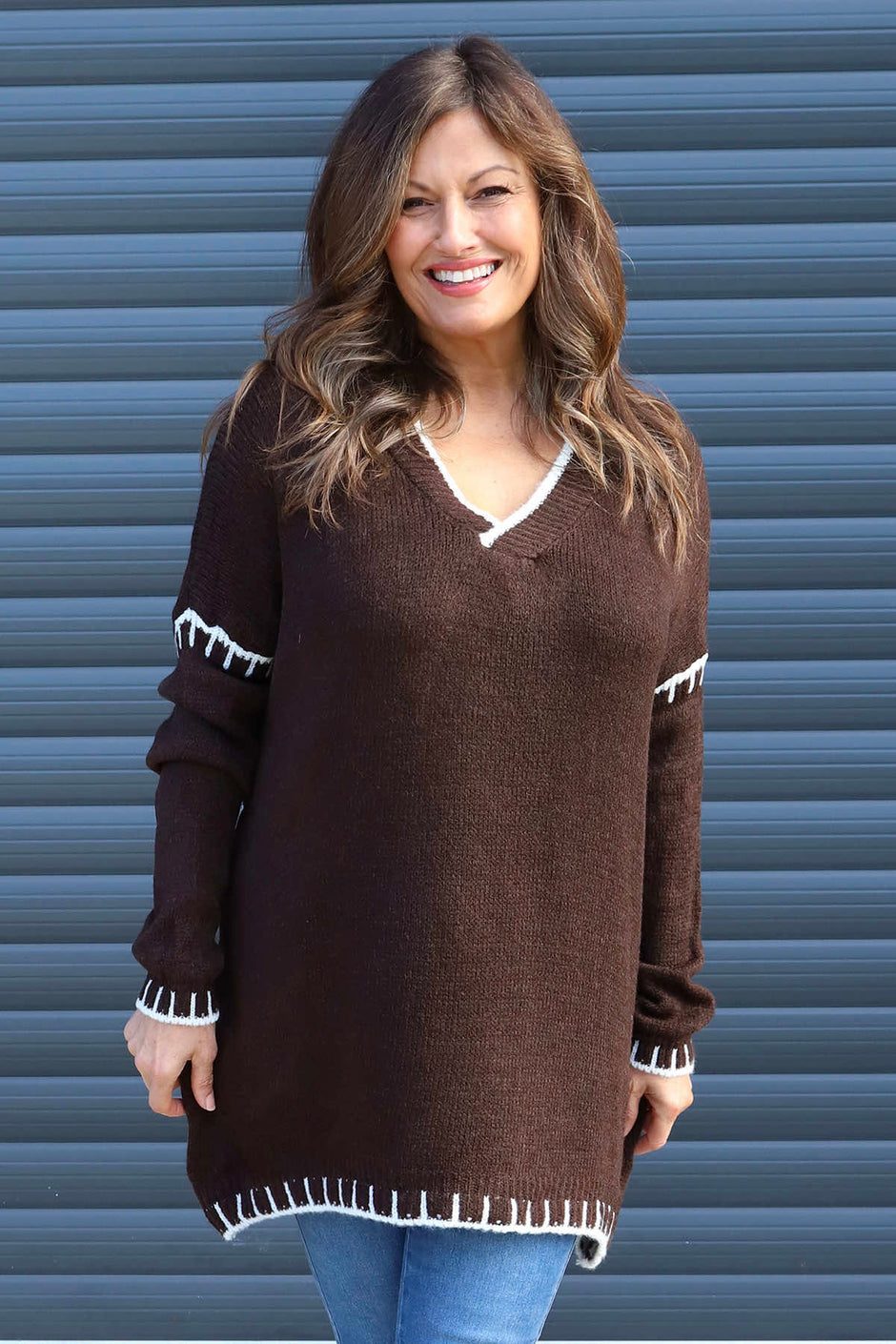 Emma Knitted Jumper Cocoa