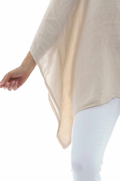 Melina Batwing Linen Top Stone - Image 6