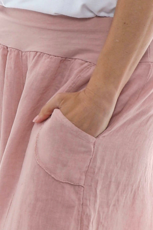 Brietta Linen Trousers Pink - Image 5