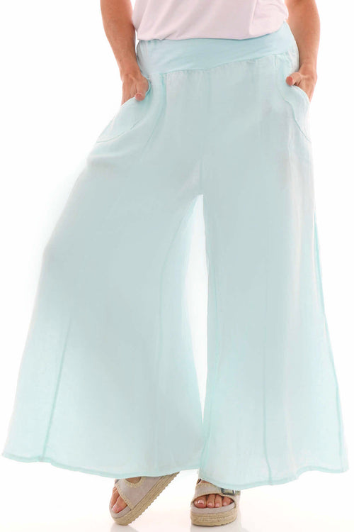 Brietta Linen Trousers Mint - Image 3