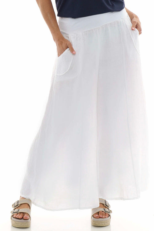 Brietta Linen Trousers White - Image 3