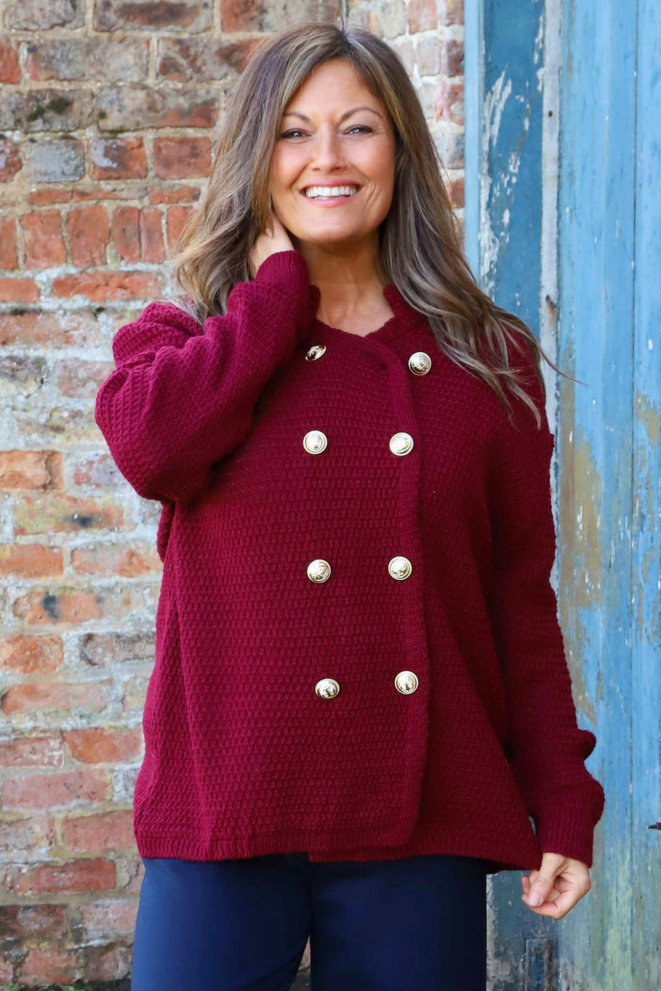 Belinda Knitted Cardigan Wine