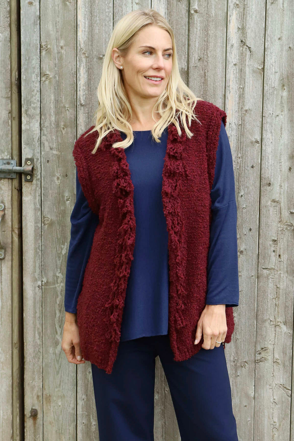 Caroline Knit Gilet Wine