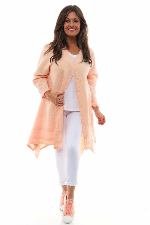 Rowyn Washed Linen Jacket Coral - Image 1