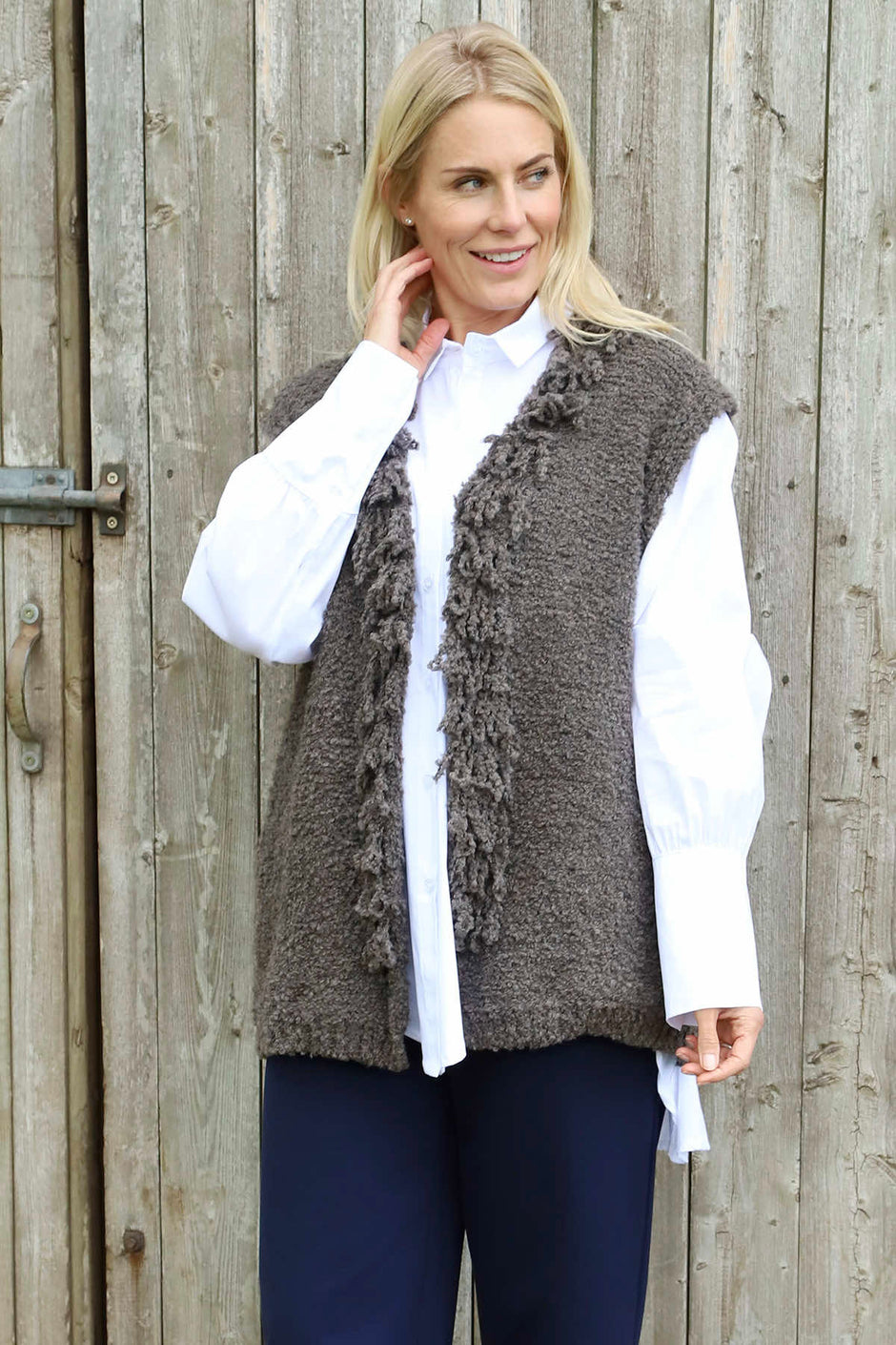 Caroline Knit Gilet Dark Mocha