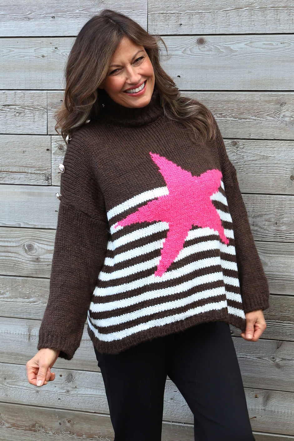Agata Star Knitted Jumper Cocoa