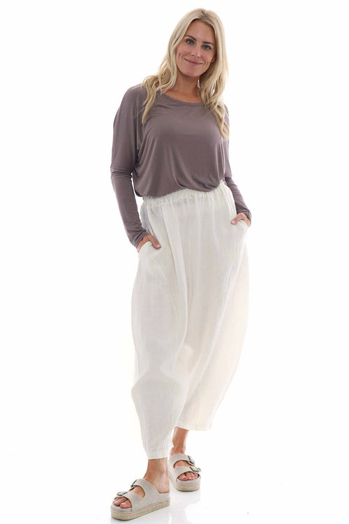 Toni Linen Trousers Cream - Image 2