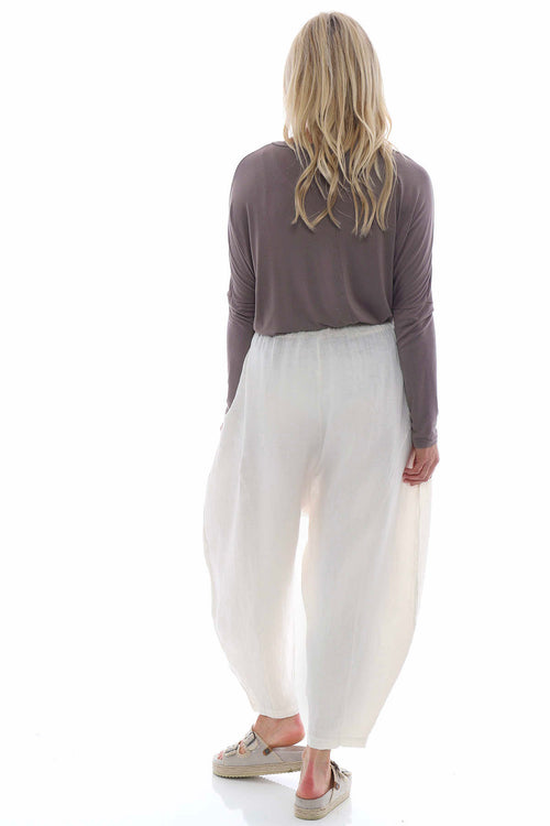 Toni Linen Trousers Cream - Image 6