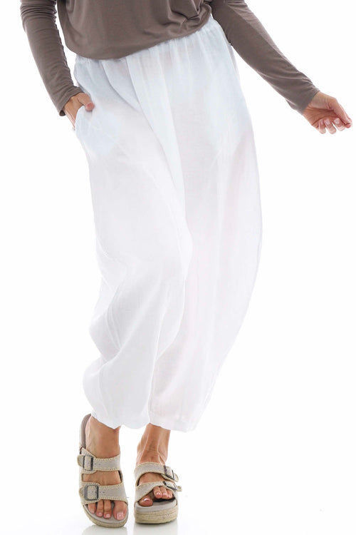 Toni Linen Trousers White - Image 3