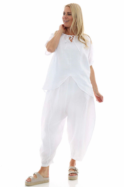 Toni Linen Trousers White - Image 8
