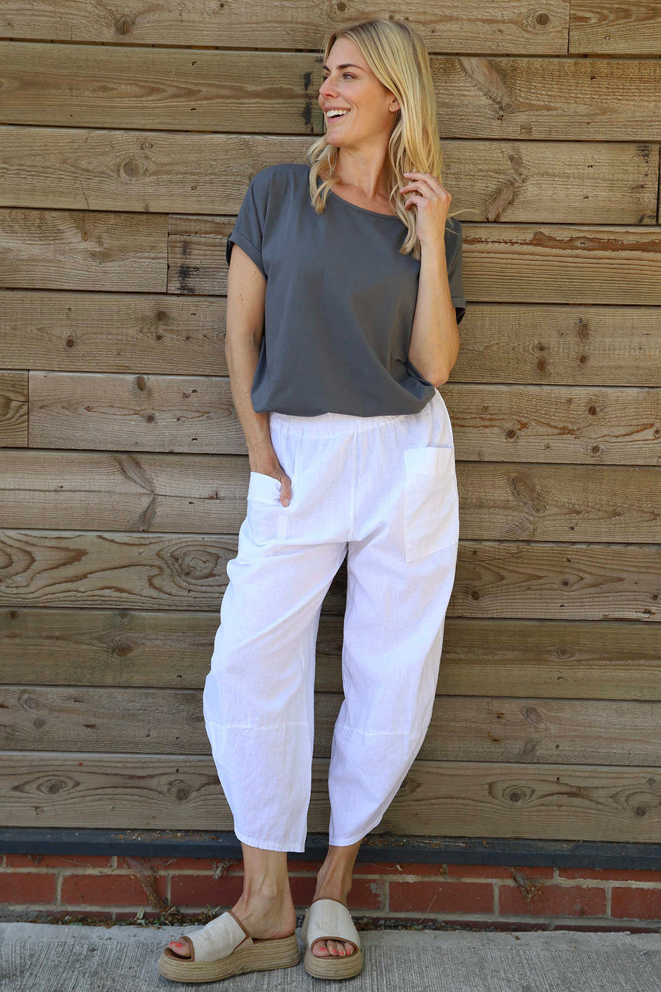 Primrose Linen Trousers White