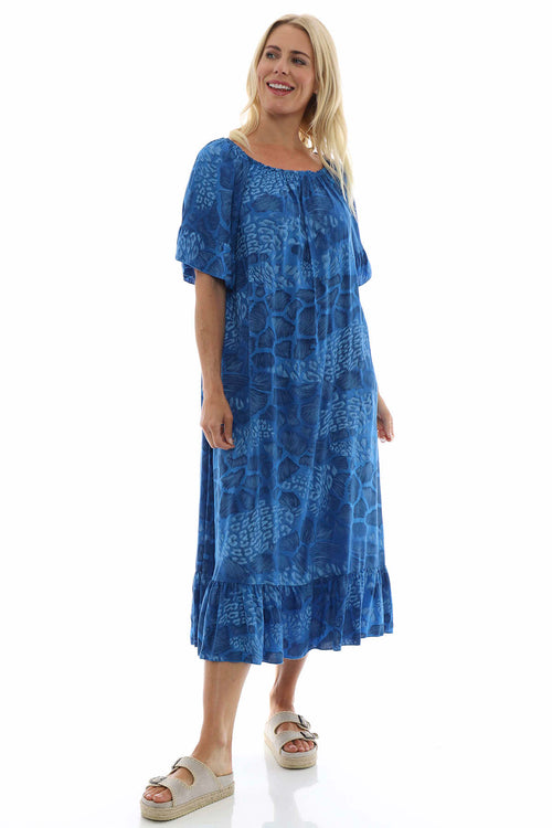 Oria Print Dress Cobalt