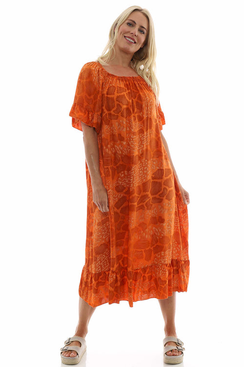 Oria Print Dress Orange