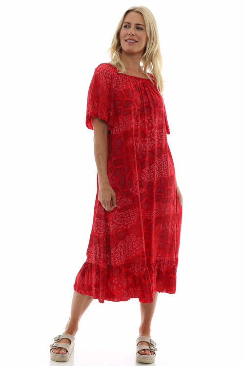 Oria Print Dress Red
