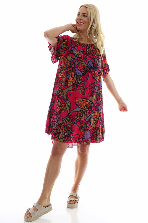 Chesca Print Tunic Hot Pink