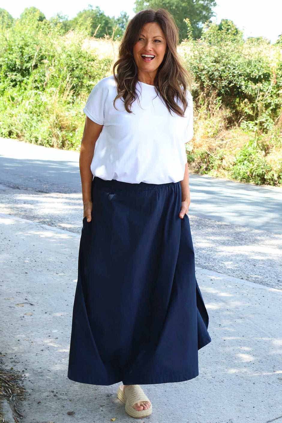 Mathilde Cotton Skirt Navy