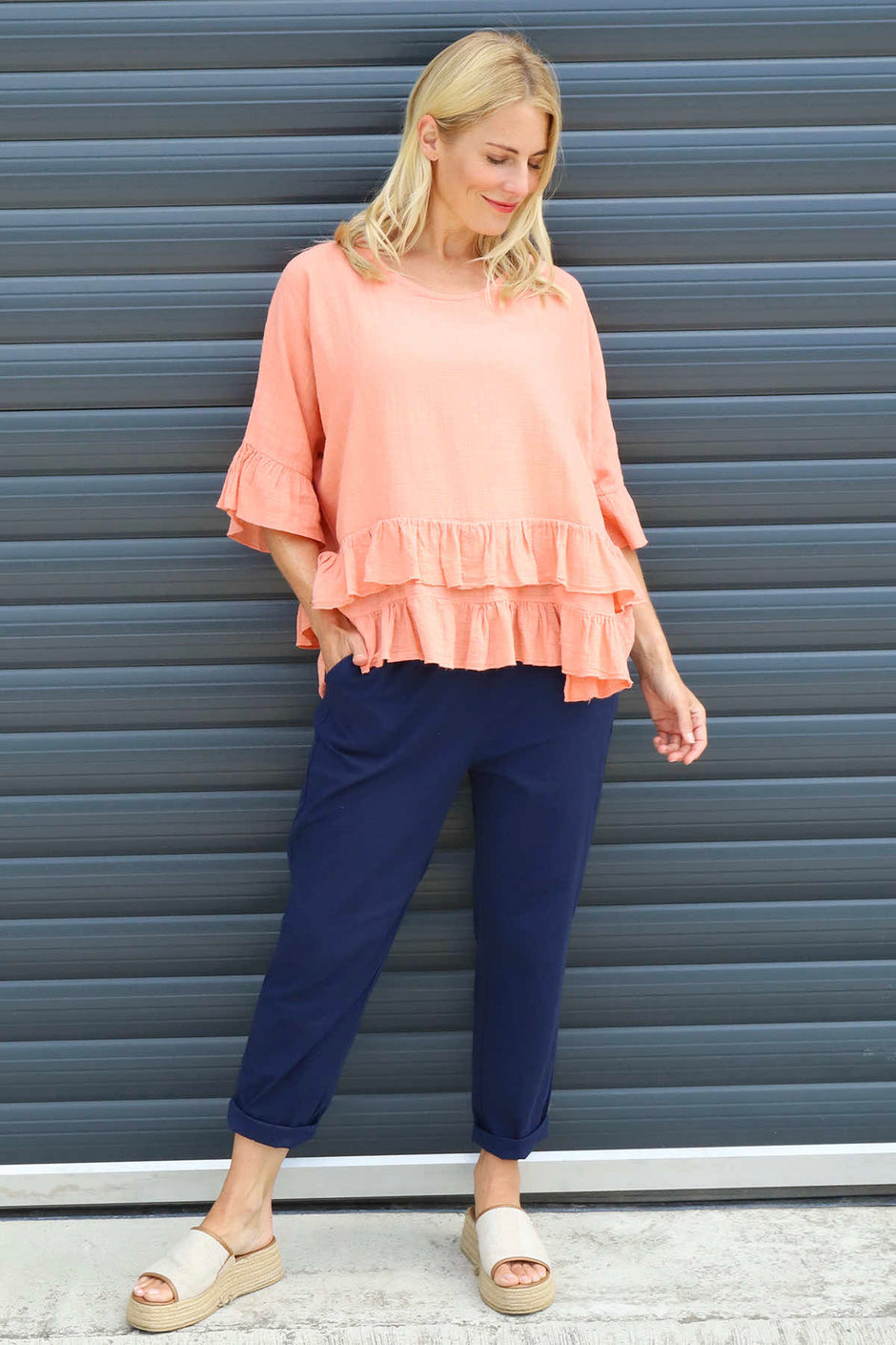 Allena Frill Top Orange