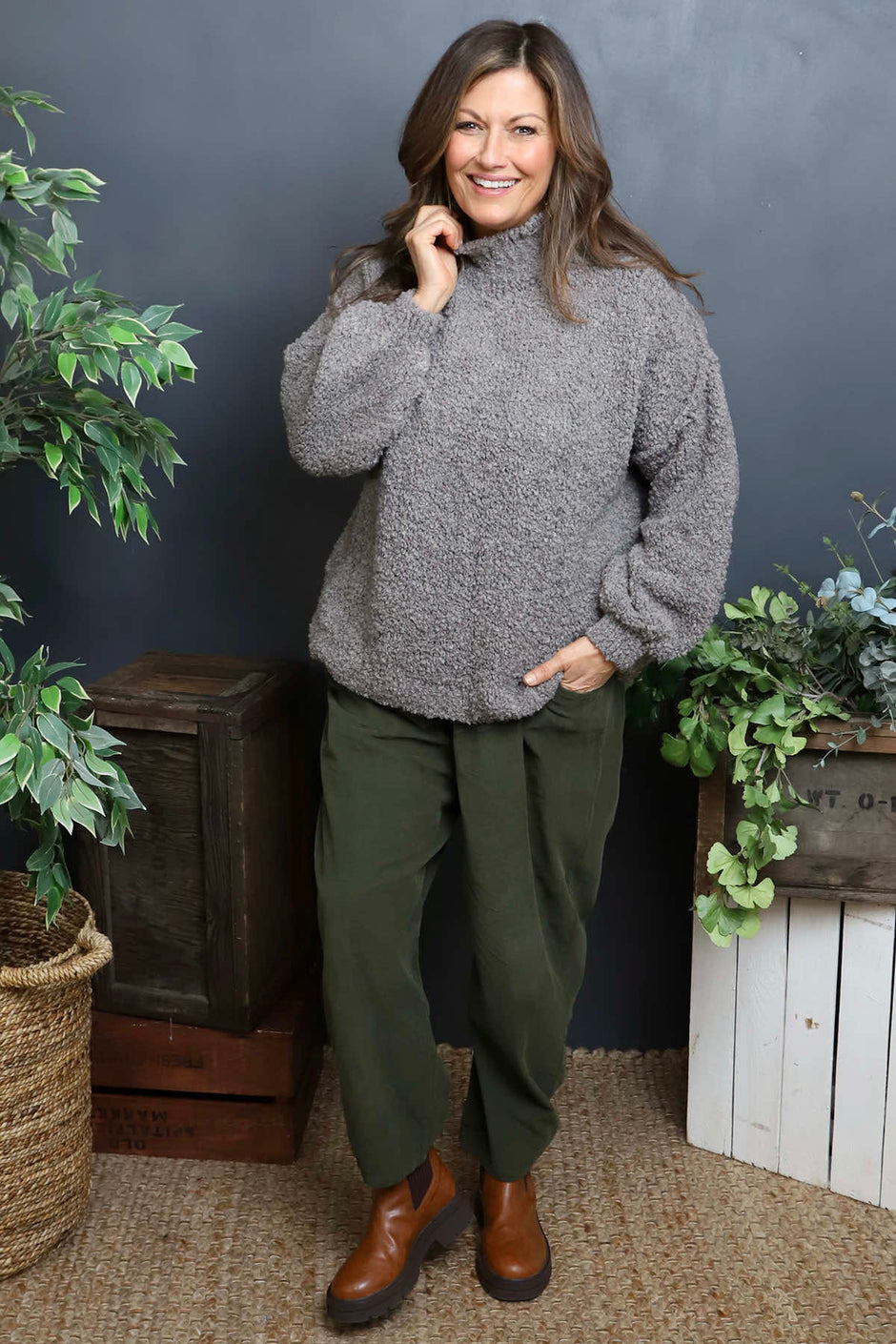 Melesina Boucle Jumper Mid Grey