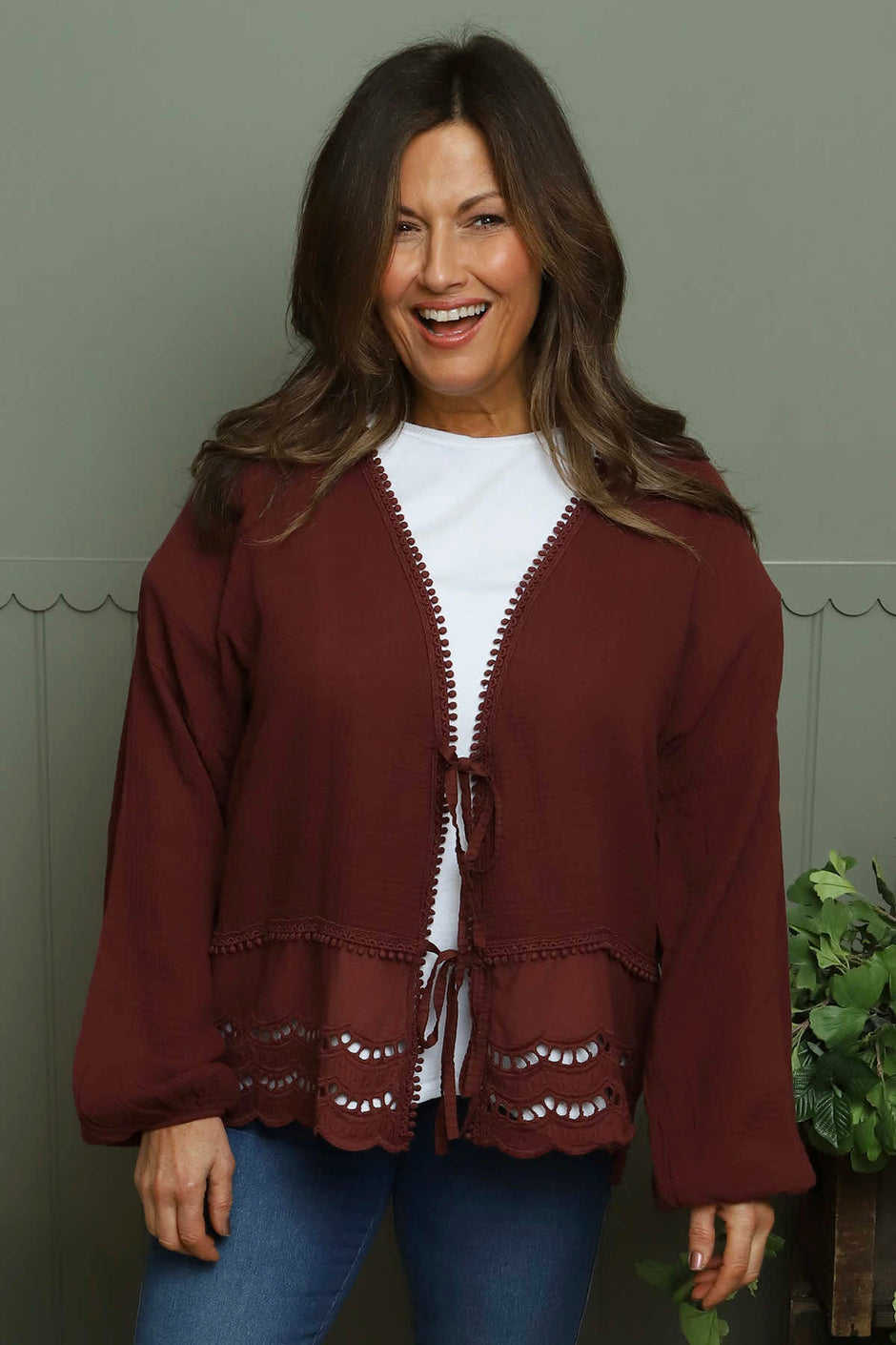 Kalkan Crinkle Cotton Jacket Wine