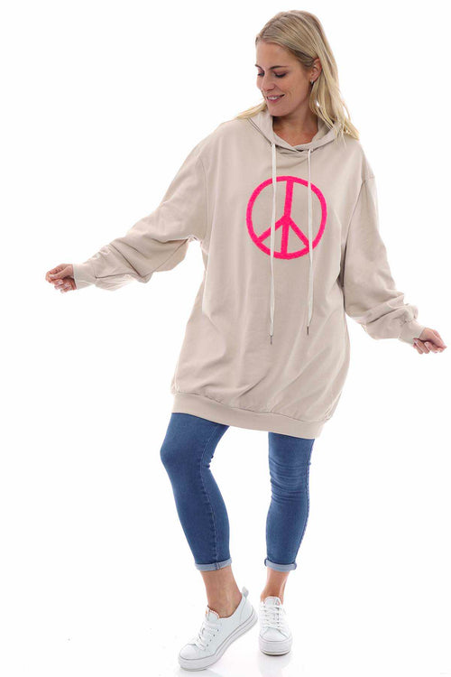 Peace Hooded Cotton Top Stone - Image 1
