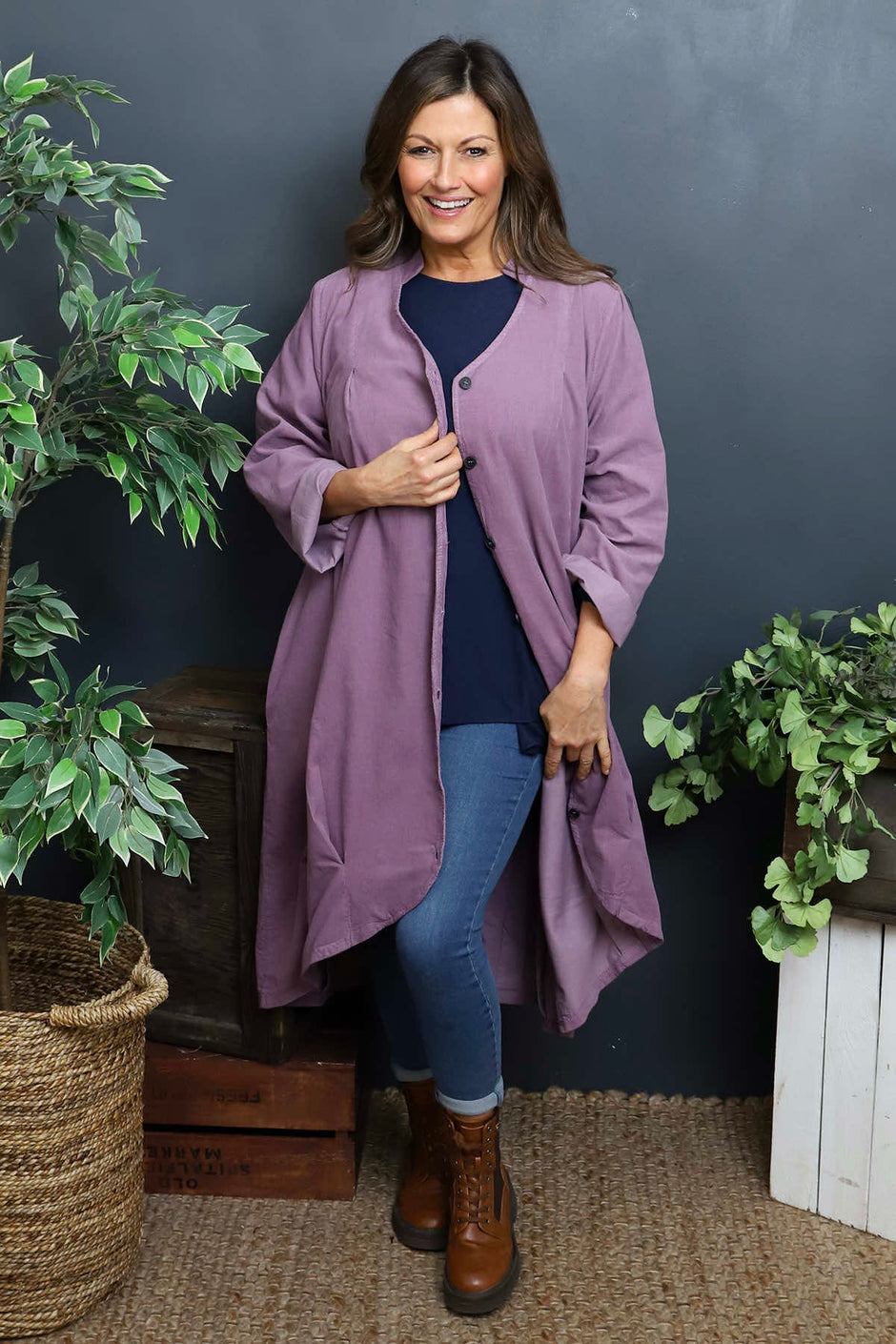 Lacinda Needlecord Jacket Purple