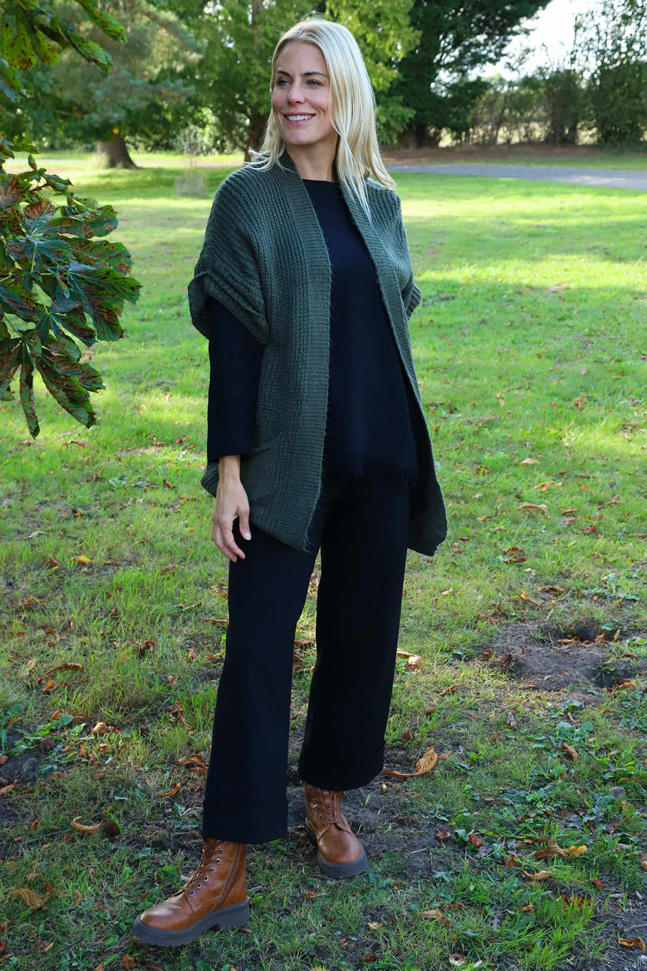 Quinn Knitted Cardigan Khaki